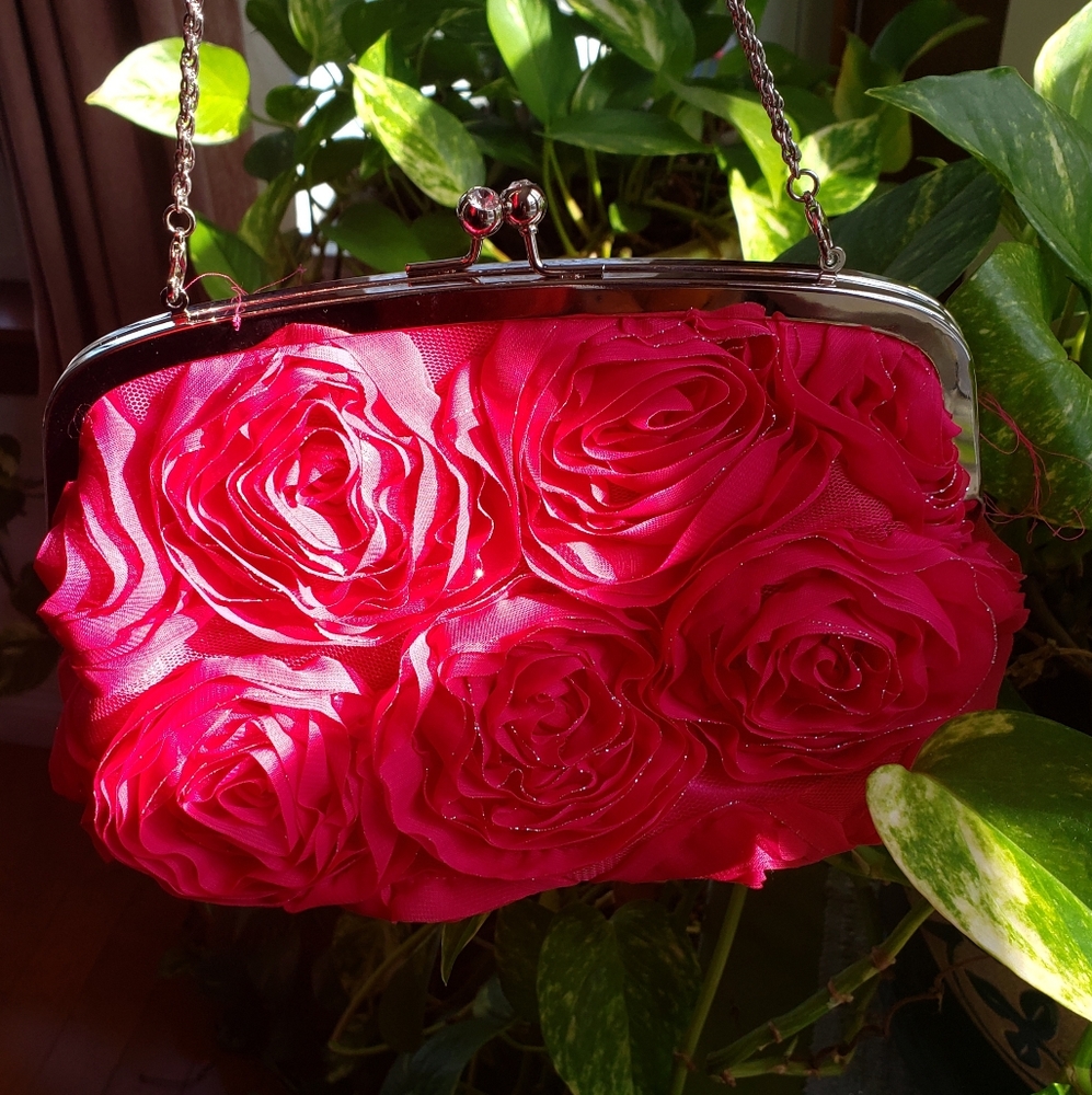A sparkling pink evening bag or purse for the prom